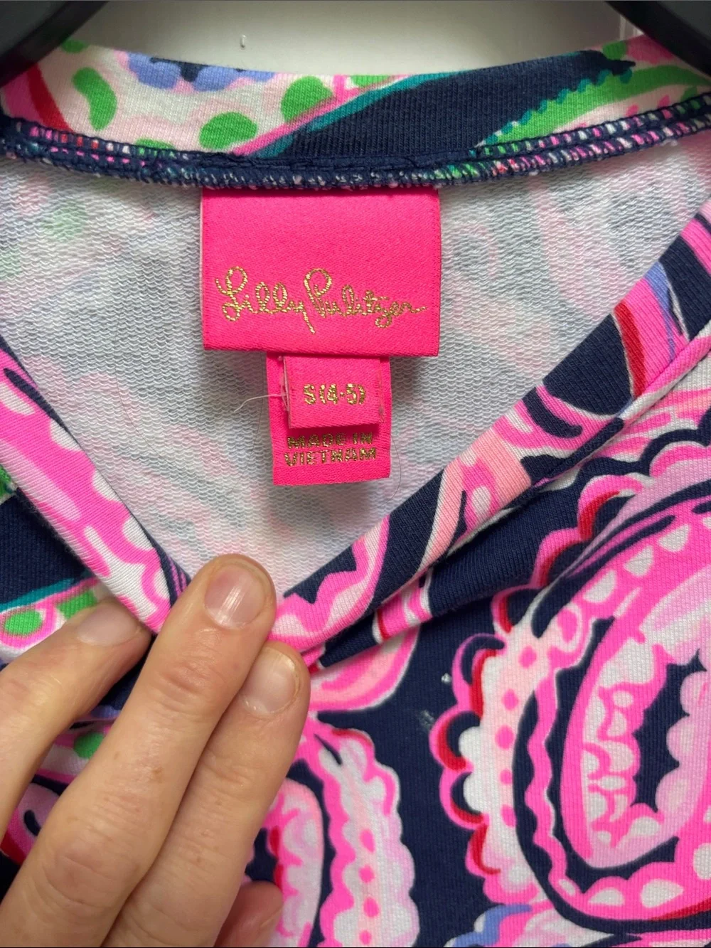Lilly Pulitzer Girls' Navy & Pink Paisley Long-Sleeve Dress